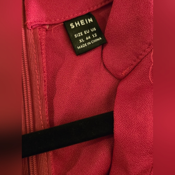 Shein Prive Layered Pleated Sleeve Belted Jumpsuit. Size XL. Color: Pink - Picture 10 of 16